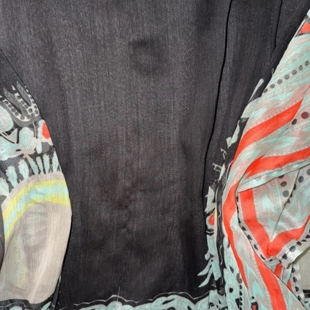 Lightweight Coral & Mint Striped Women’s Swim Coverup - Picture 2 of 4